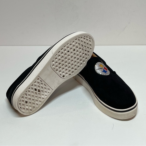NFL BLACK AND WHITE STEELERS FLATS SIZE 8W - Picture 6 of 11